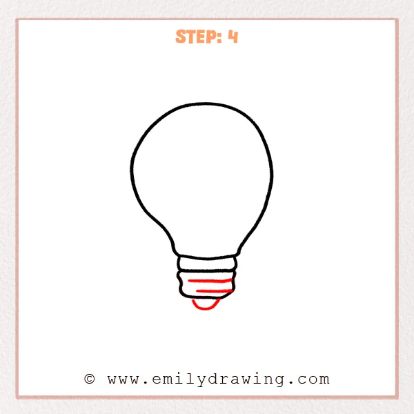 how to draw a light bulb - Step 4